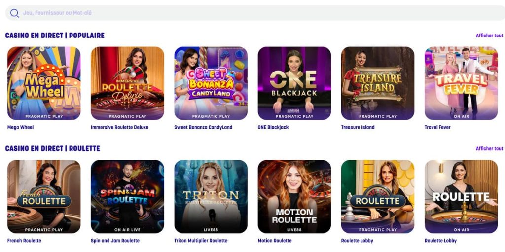 Caxino Casino jeux live